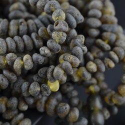 Natural raw dark green beads necklace